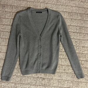 Brandy Melville Gray V neck cardigan Knit Sweater